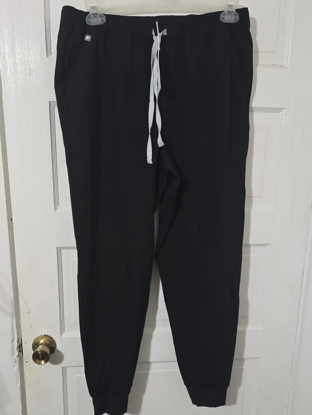 Figs Black Jogger Pants with White Drawstring